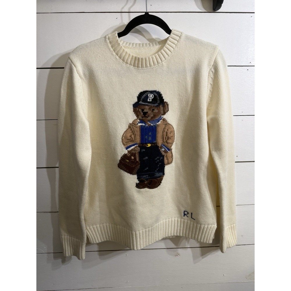 Polo Ralph Lauren Women's Polo Bear Wool Cashmere Alpaca Blend Sweater Medium